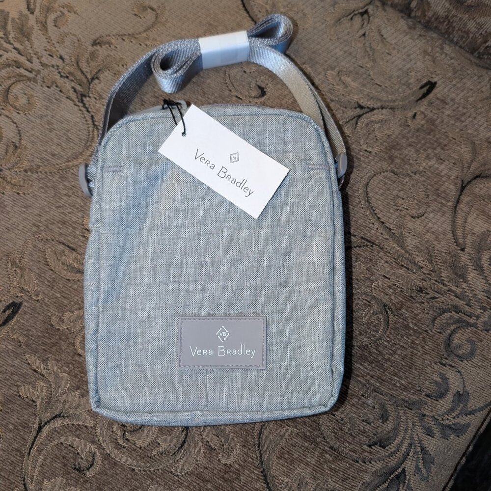 Vera Bradley Lighten Up RFID Mini Hipster / Medium Heather Gray